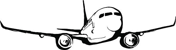 airplane sketch vector art illustration