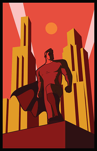 вектор ретро epic создает супергерой - 1930 stock illustrations