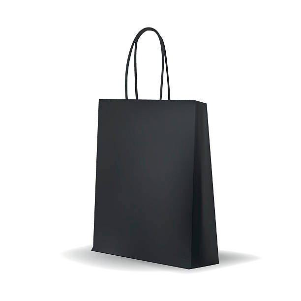 istock Empty Black Shopping  Bag  for advertising and branding. MockUp Package. 533069650