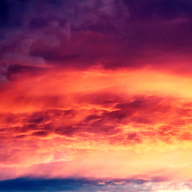 istock Beautiful nature background - red sunset, bright sun. Scenic vie 533069731