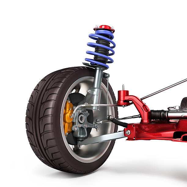 istock car suspension separately from the car isolated on white 533069904