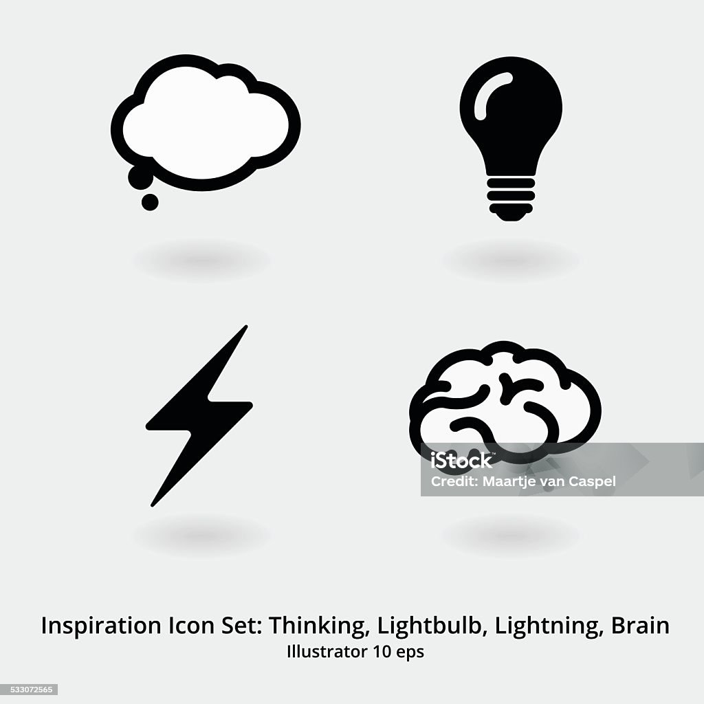Bộ Biểu Tượng Cảm Hứng Suy Nghĩ Bóng Đèn Sét Não Hình minh họa Sẵn ...