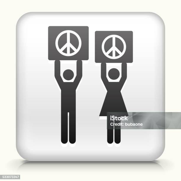 Square Button With Peace Sign Royalty Free Vector Art Stock Illustration - Download Image Now