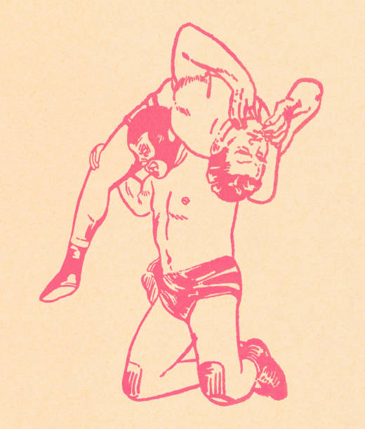 ilustrações de stock, clip art, desenhos animados e ícones de homens wrestlers - wrestling sport two people people