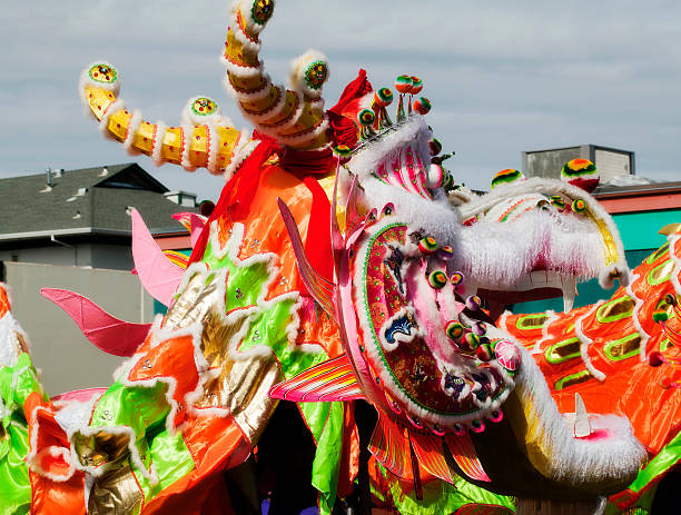 istock Profile Of Chinese Dragon Head Outdoors Parade 533075549