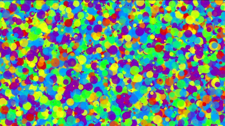 The moving colored particles