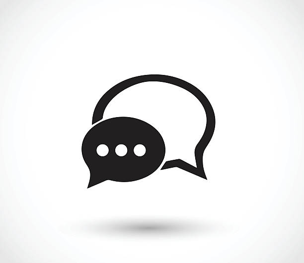 Chat icon with dialog clouds vector illustration Chat icon with dialog clouds - simple vector illustrations isolated on white background talking-icon stock illustrations