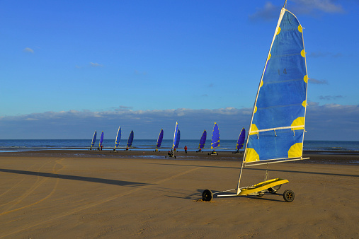 Land sailing on the beaches at Normandy France.