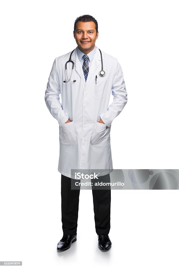 Latin doctor with hands in pockets A latin doctor with his hands in his pockets. 20-29 Years Stock Photo