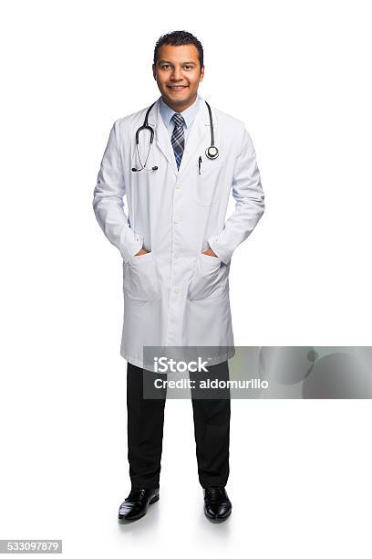 Latin Doctor With Hands In Pockets Stock Photo - Download Image Now - 20-29 Years, 2015, Adult