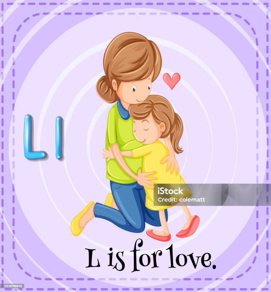 Letter L for love A letter L which stands for love 2015 stock vector