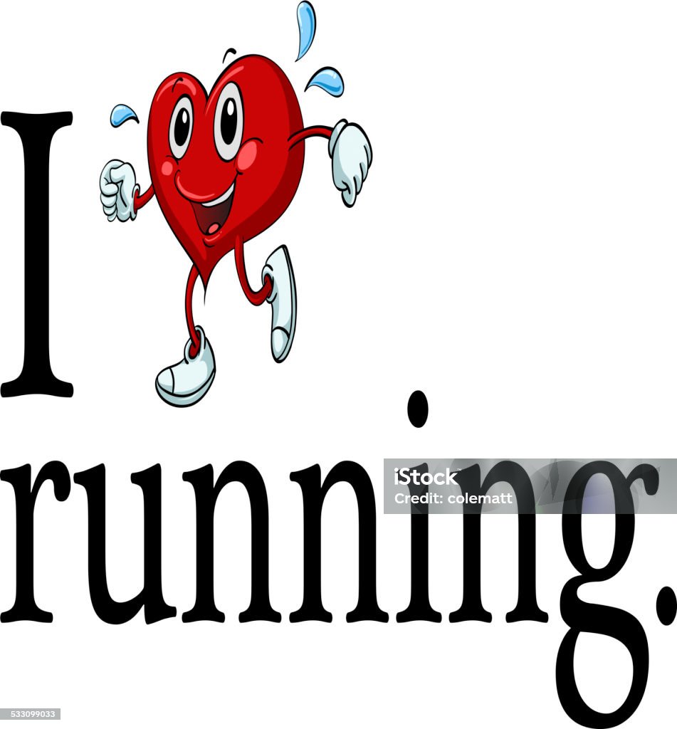 Running sign Illustration of i love running sign Activity stock vector