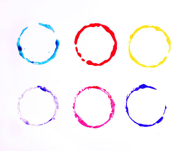 istock Set of multicolored watercolor circles 533100261
