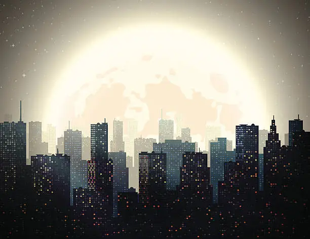 Vector illustration of Night City