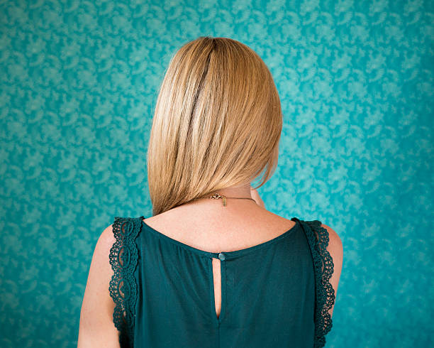 Back of a woman's head stock photo