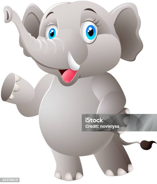 Cute Elephant Cartoon Standing Stock Illustration - Download Image Now -  2015, Animal, Animal Trunk - iStock