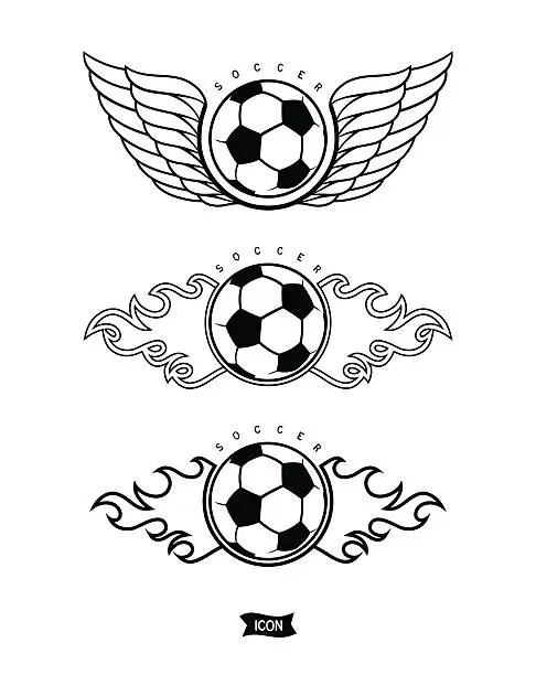 Vector illustration of Soccer heraldic icons