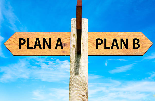istock Plan A and B opposite arrow signs 533131871