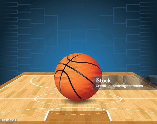 Vector Basketball Court And Ball Tournament Illustration Stock Illustration - Download Image Now