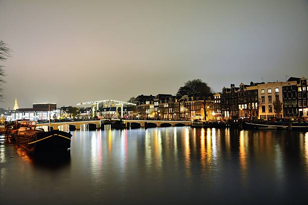 istock Canal view from Amsterdam at night in the Netherlands 533134917