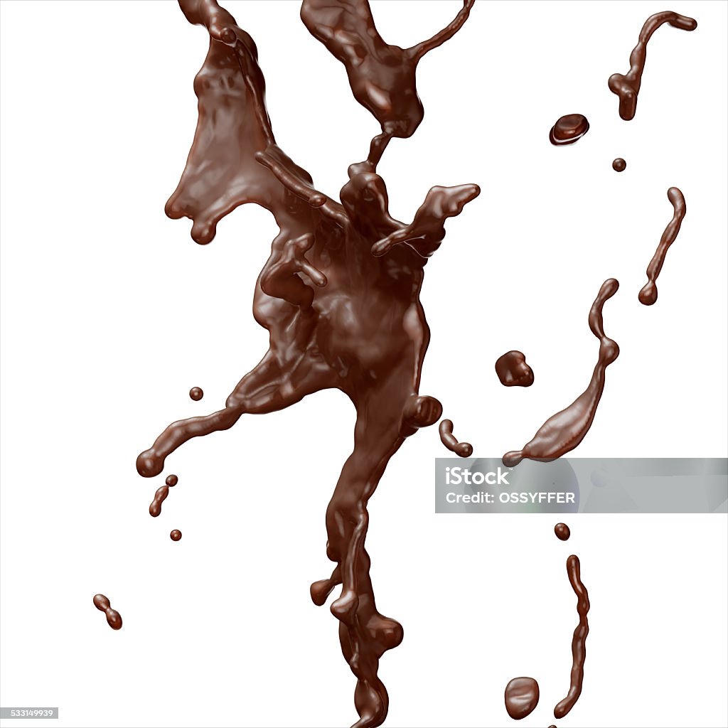 Splash of Chocolate Hot chocolate splash, isolated on white background. 2015 Stock Photo
