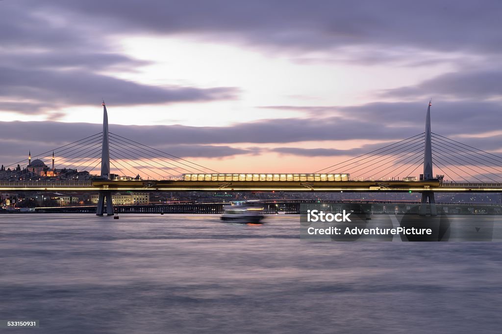 Istanbul View of a New Bridge with Atatürk Bridge in backgroud 2015 Stock Photo