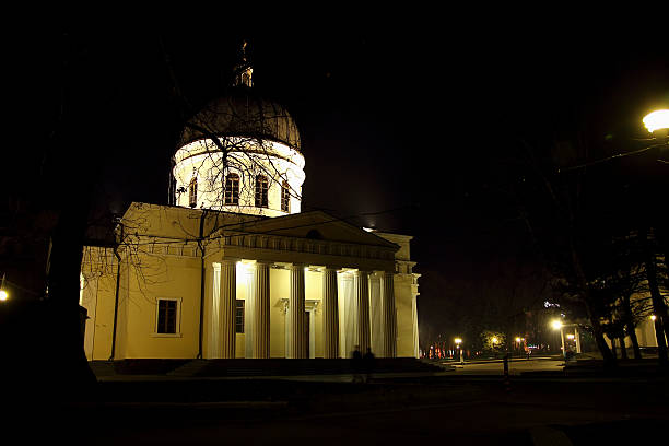 istock Central Cathedral in the night city. 533152879