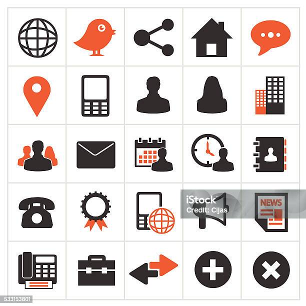 Contact Icons Stock Illustration - Download Image Now - 2015, Adult, Alphabet