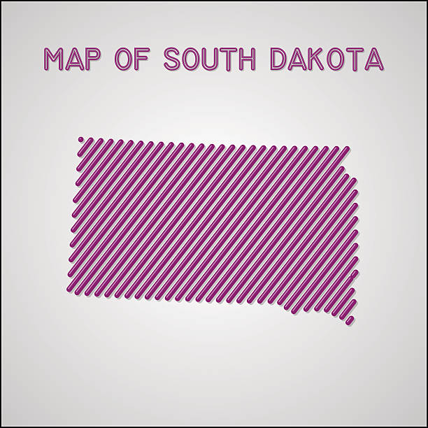 mapa stan dakota południowa - map dakota south dakota north stock illustrations