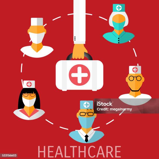 Vector Healthcare Medical Flat Background Stock Illustration - Download Image Now - 2015, Anatomy, Biomedical Illustration