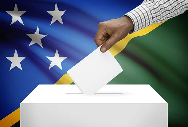 istock Ballot box with national flag on background - Solomon Islands 533173263