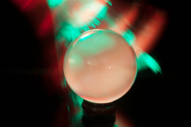 crystal ball lit with fibre optics