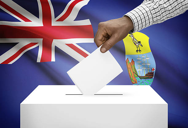 istock Ballot box with national flag on background - Saint Helena 533174369