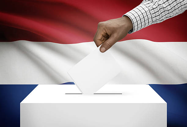 istock Ballot box with national flag on background - Netherlands 533174945