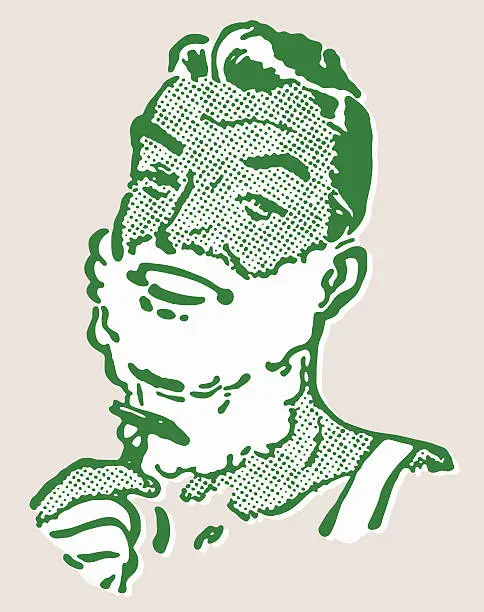 Vector illustration of Man Shaving His Neck