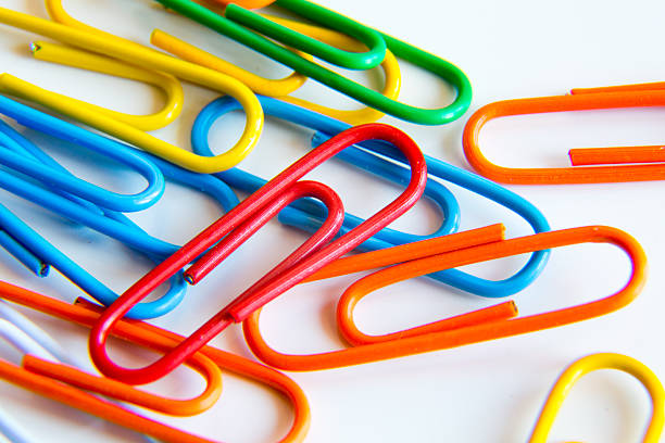 istock Macro of colourful paper clips 533175805