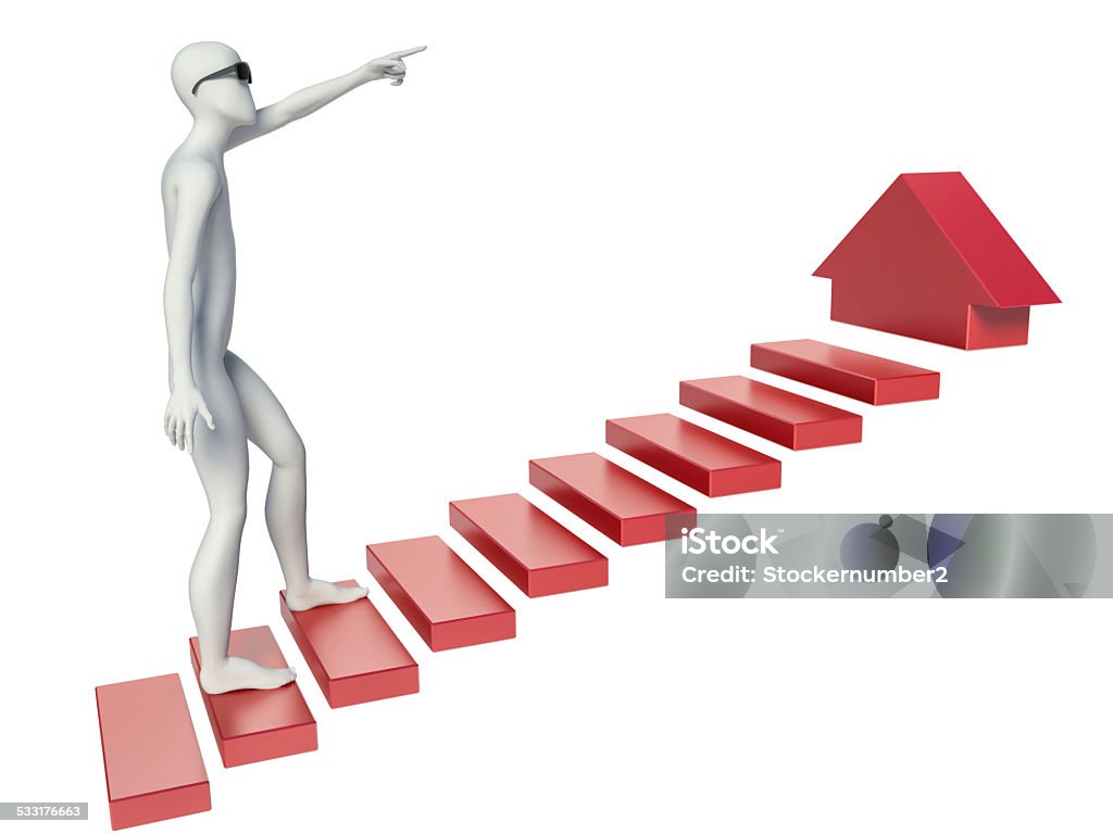 3d man climbs on chart 2015 Stock Photo