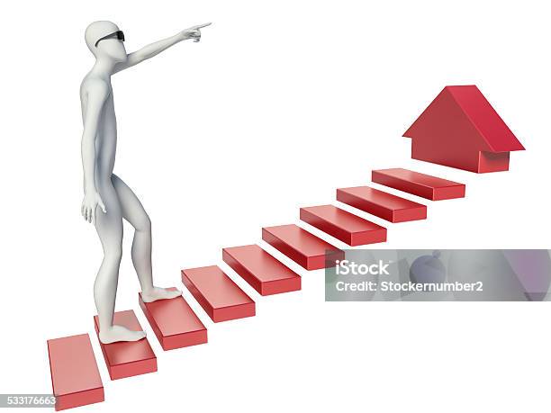 3d Man Climbs On Chart Stock Photo - Download Image Now - 2015, Achievement, Adult