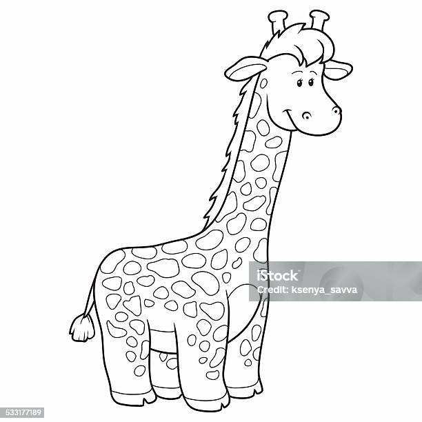 Coloring Book Stock Illustration - Download Image Now - Child, Coloring Book Page - Illlustration Technique, Giraffe