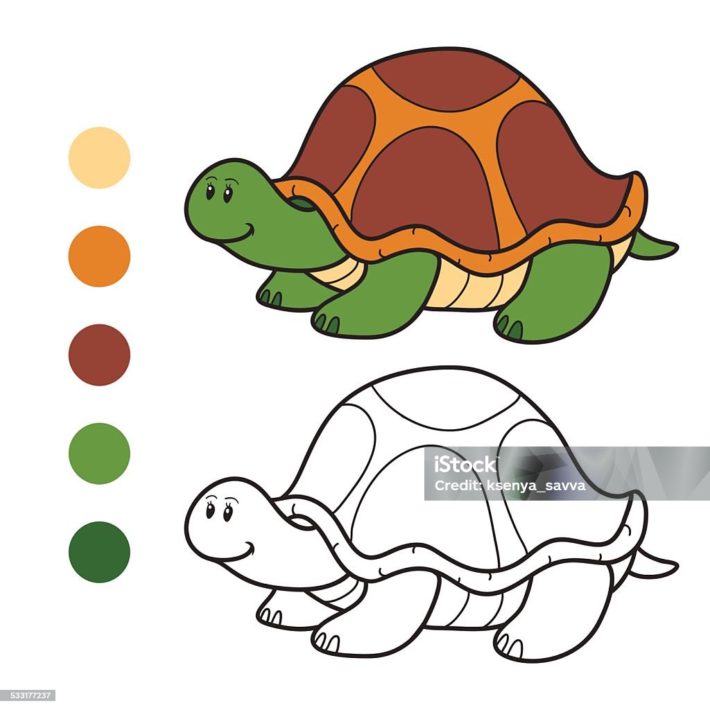 Coloring book (turtle) 2015 stock vector