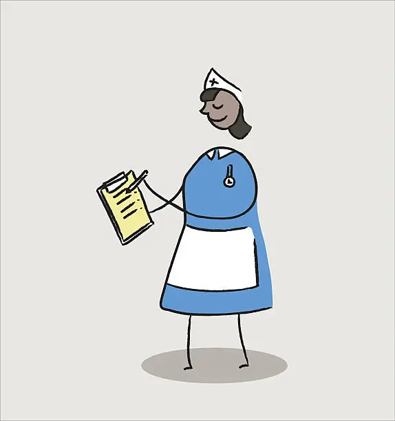 Vector illustration of Nurse with patient notes