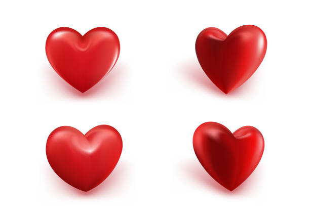 süße valentinstag rote ballon herz - heart balloon stock-grafiken, -clipart, -cartoons und -symbole