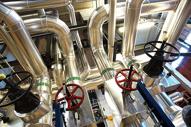 istock Industrial zone, Steel pipelines, valves and cables 533178761