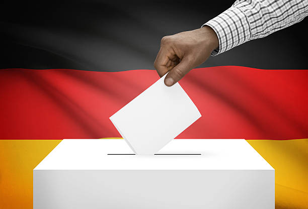 istock Ballot box with national flag on background - Germany 533189451