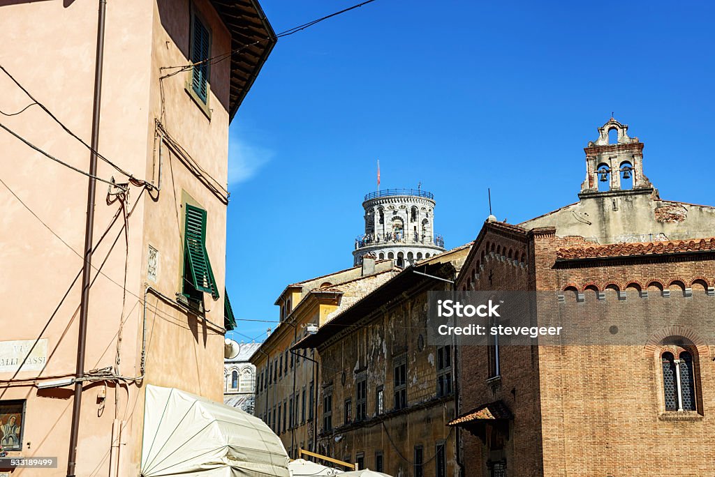 Leaning Tower of Pisa from the Old Town  2015 Stock Photo