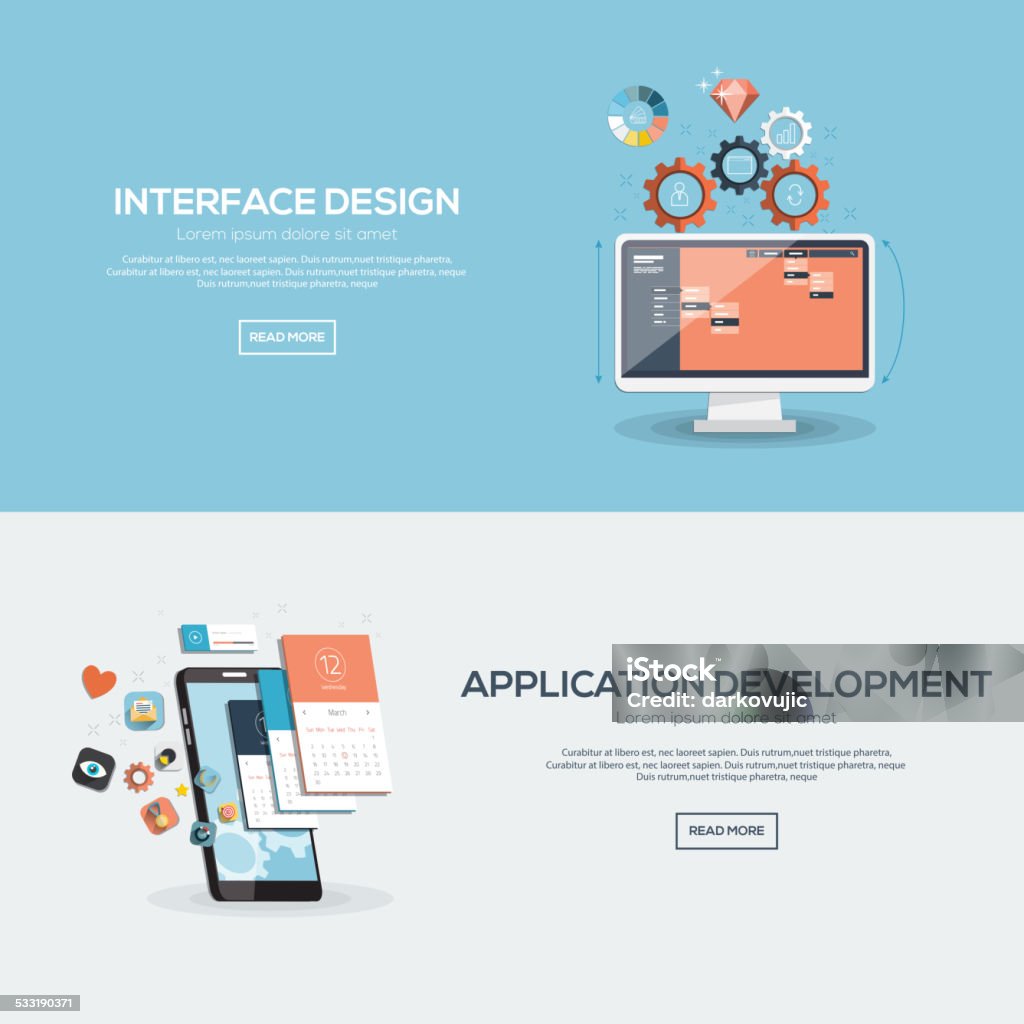 Flache design illustration Konzept - Lizenzfrei Mobile Anwendung Vektorgrafik