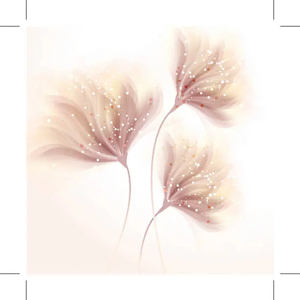 Vector illustration of vector background with flowers