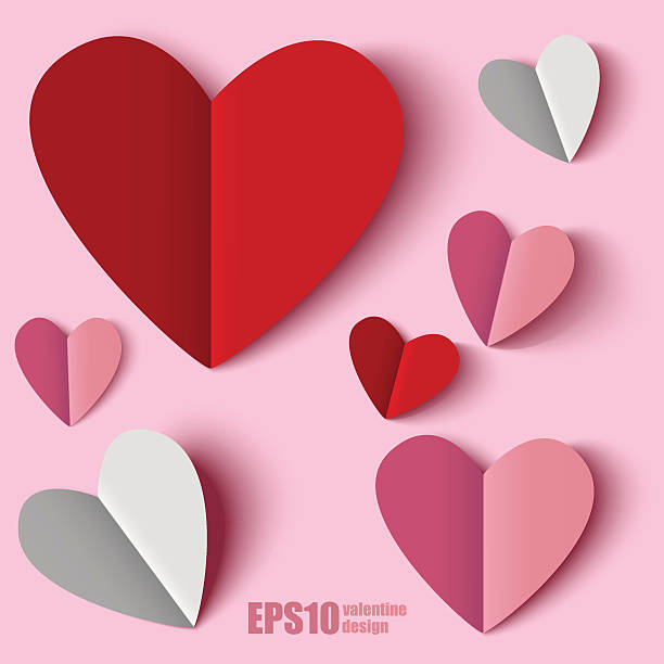 ilustrações, clipart, desenhos animados e ícones de coração de papel - love romance heart suit symbol
