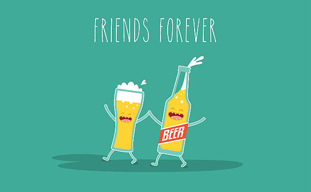 Bottle Of Beer Stock Illustration - Download Image Now - Cartoon, Beer  Bottle, Beer Glass - iStock