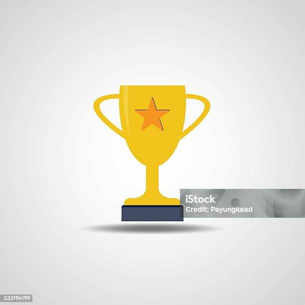 Vector Gold Cup Icon Illustration Stock Illustration - Download Image Now - 2015, Achievement, Arranging